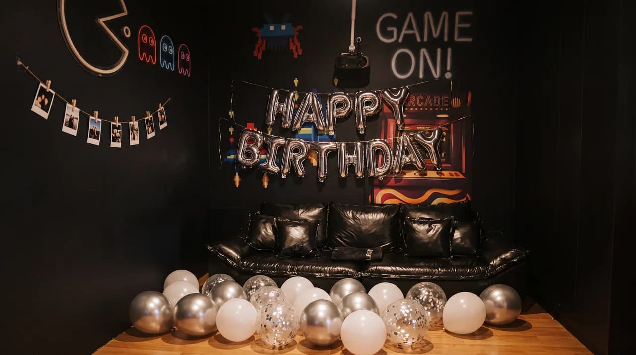 The Birthday set up in one of our rooms
